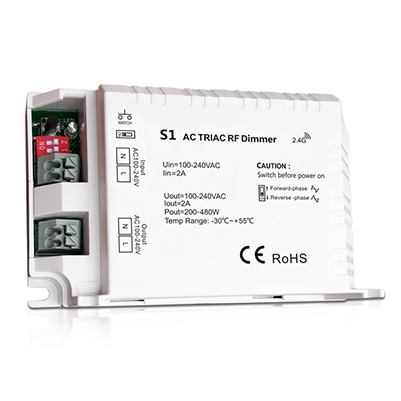 1CH*2A RF + Push AC Phase-cut Dimmer S1